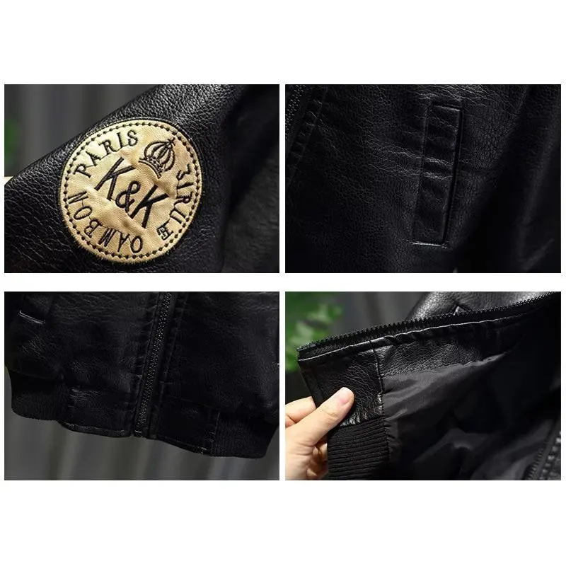 Spring Boys PU leather jacket outerwear for toddler baby clothes kids outfits children Kids clothing zipper leather jacket coat - Image 3