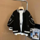 Korean Baby Boys Baseball Coat Handsome Spring Autumn Children's Clothing Stand Up Collar Jacket 4-13Y Teens Kids Outerwear Top