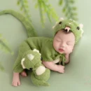 ❤️Newborn Photography Clothing Green Snake Hat+Jumpsuit+Tail+Doll 4Pcs/Set Studio Baby Photo Props Accessories Clothes Outfits