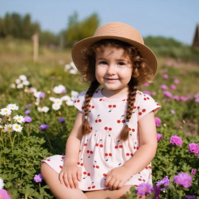 Sanlutoz Princess Kids Dress Summer Cotton Baby Girls Dress Cute Short Sleeve