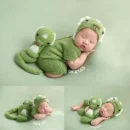 Newborn Photography Props Handmade Knitted 2025 Cute Snake Outfit with Hat Doll and Background Blanket Set for Studio Photoshoot