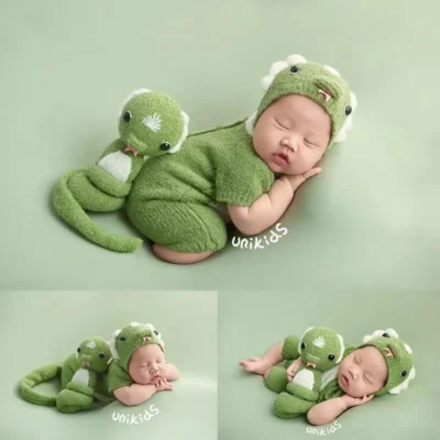Newborn Photography Props Handmade Knitted 2025 Cute Snake Outfit with Hat Doll and Background Blanket Set for Studio Photoshoot
